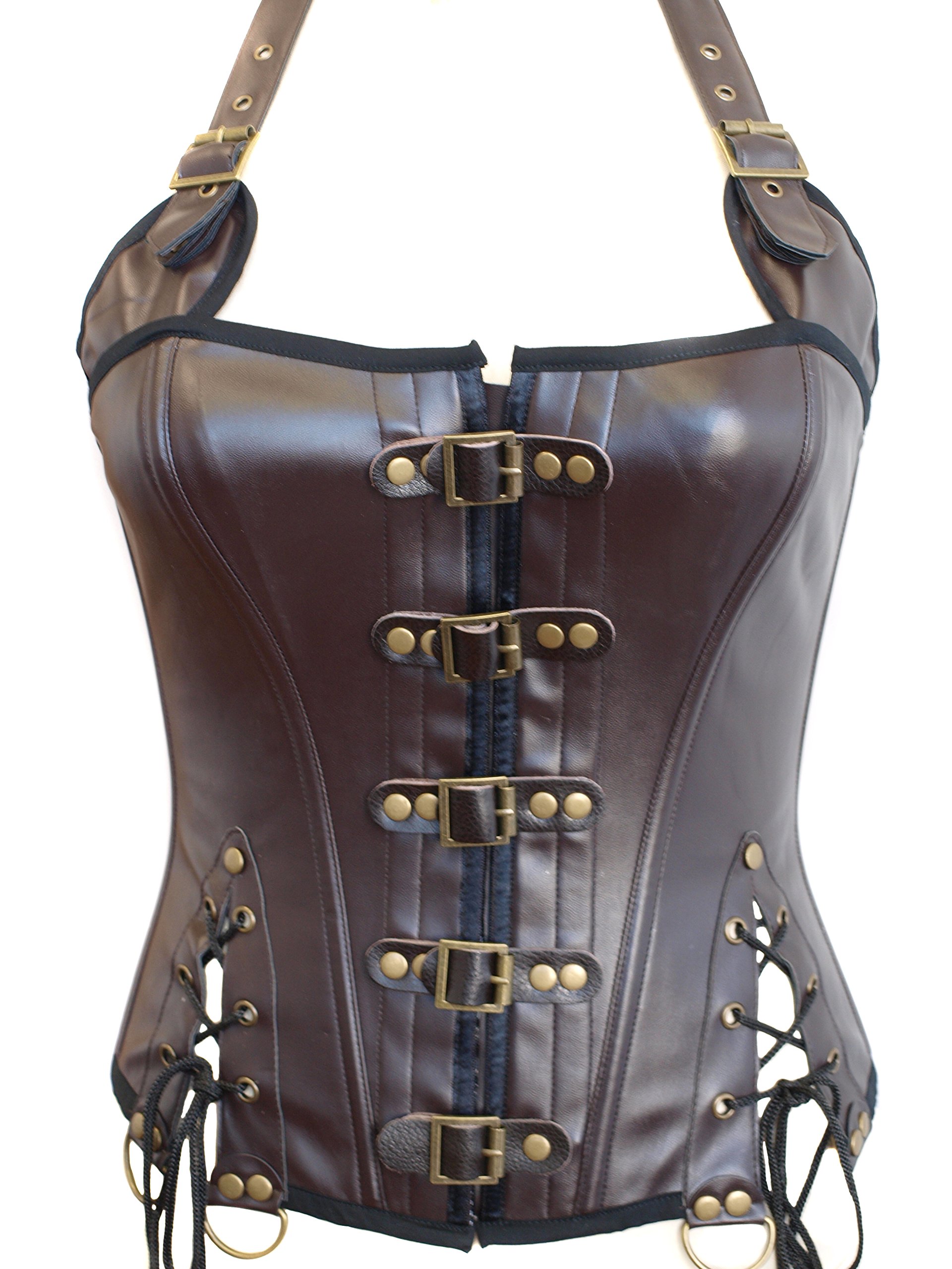 Women's Gothic Lace-Up Corset Top - Victorian Style Bustier for Waist Training, Cosplay & Burlesque Outfits - Perfect for Halloween, Costume Parties & Steampunk Fashion