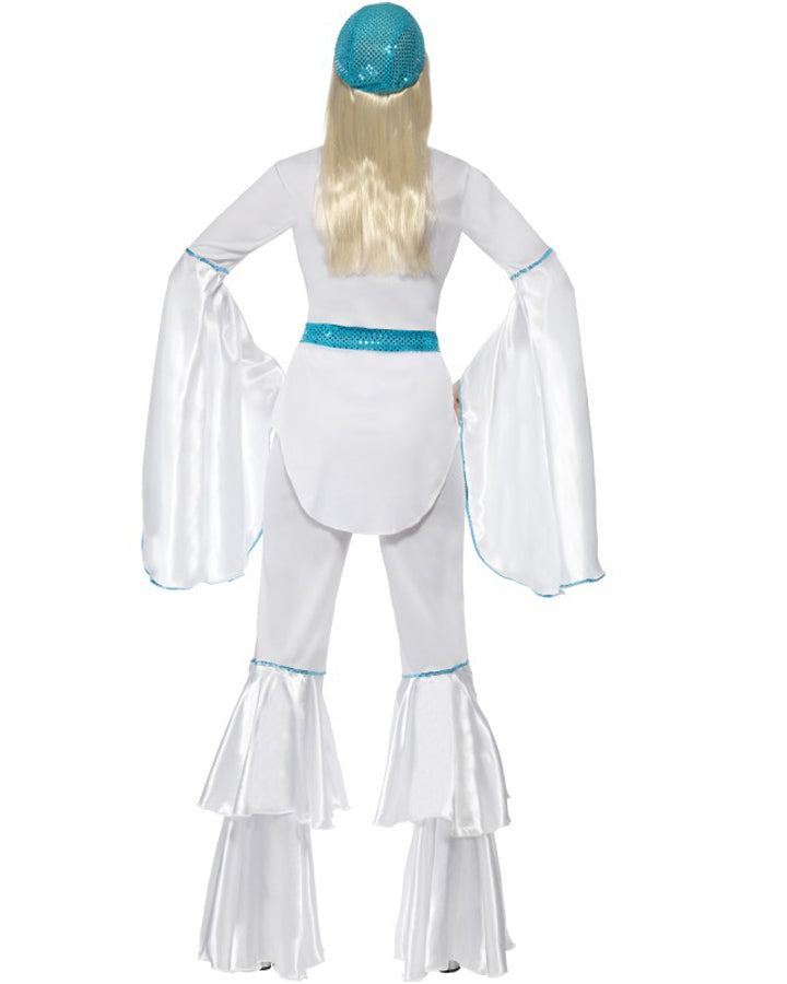 Vintage 70s Blue Super Trooper Costume for Women - Retro Halloween Party Outfit & Cosplay Costume for Themed Events