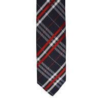 LA Smith Red Skinny Tartan Tie - Classic Plaid Necktie for Men | Perfect for Office, Weddings & Formal Events