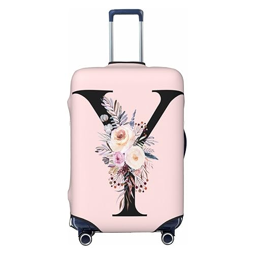 Black Letter Y With Boho Floral Flowers Leaves