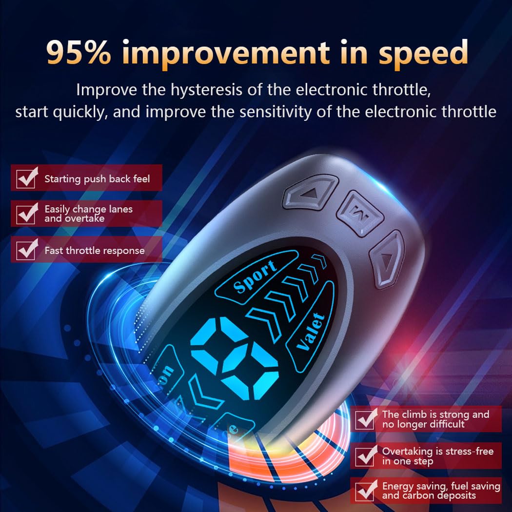 Universal Throttle Response Controller - 9 Drive Modes & 10-Level Adjustable Racing Accelerator for Chevrolet Suburban, Tahoe, GMC Sierra, Yukon, Cadillac Escalade | Improve Acceleration & Performance for Street Racing & Off-Road Adventures