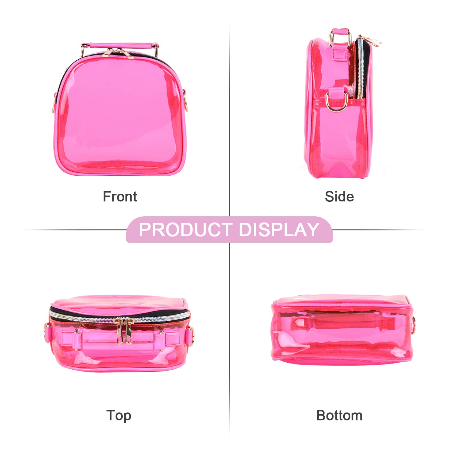 Oweisong Clear Crossbody Purse for Women - Neon Transparent Jelly Handbag, Stadium Approved See-Through Bag, Perfect for Concerts, Sports Games & Festivals