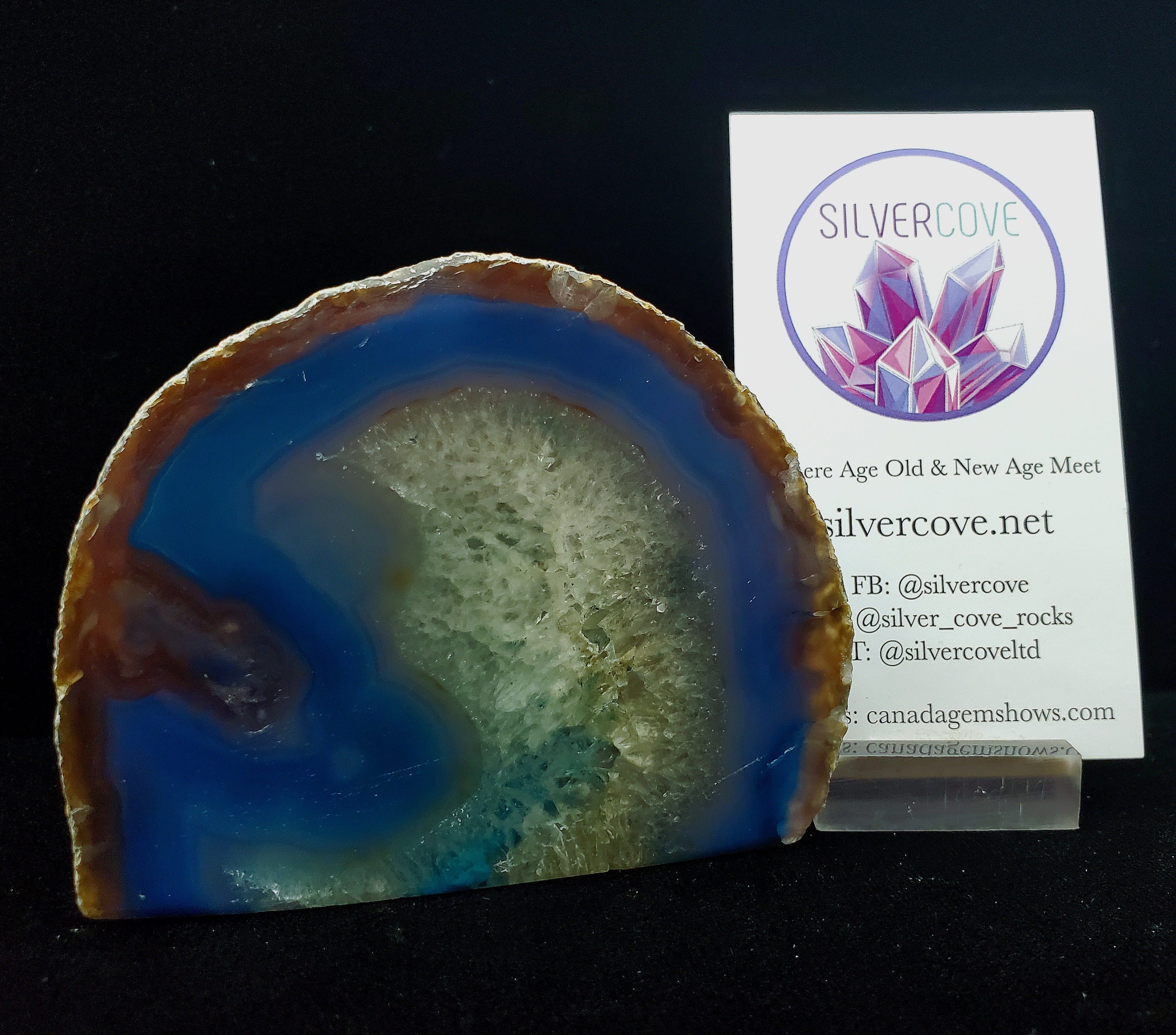 Natural Agate Geode 12 Inch - Premium Crystal Home Decor for Meditation, Healing & Feng Shui - Perfect for Living Room, Office & Spiritual Space Decoration