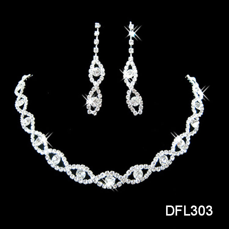 2-Piece Elegant Jewelry Set for Brides - Fashionable Electroplated Alloy Wedding Jewelry - Factory Direct - Perfect for Weddings, Prom & Special Occasions
