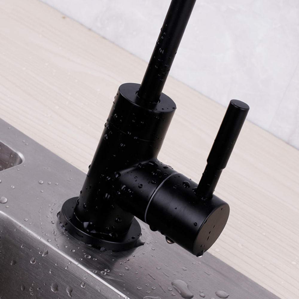 Stainless Steel Rotatable Kitchen Tap Mixer for Drinking Water - Single Hole Water Filter Faucet, Compatible with Water Purifier (Black) - Perfect for Home, Office, and RV Use