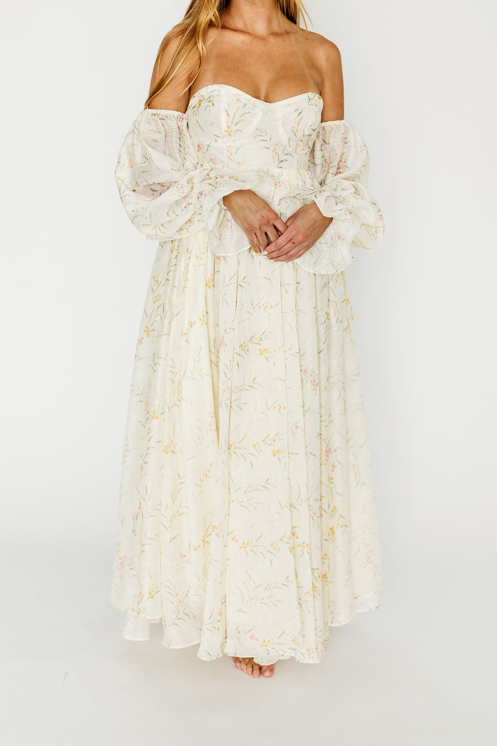 Ryder Grace Maxi Dress in Cream - Elegant Long Flowy Summer Dress for Women, Perfect for Beach, Wedding & Vacation | Lightweight & Comfortable