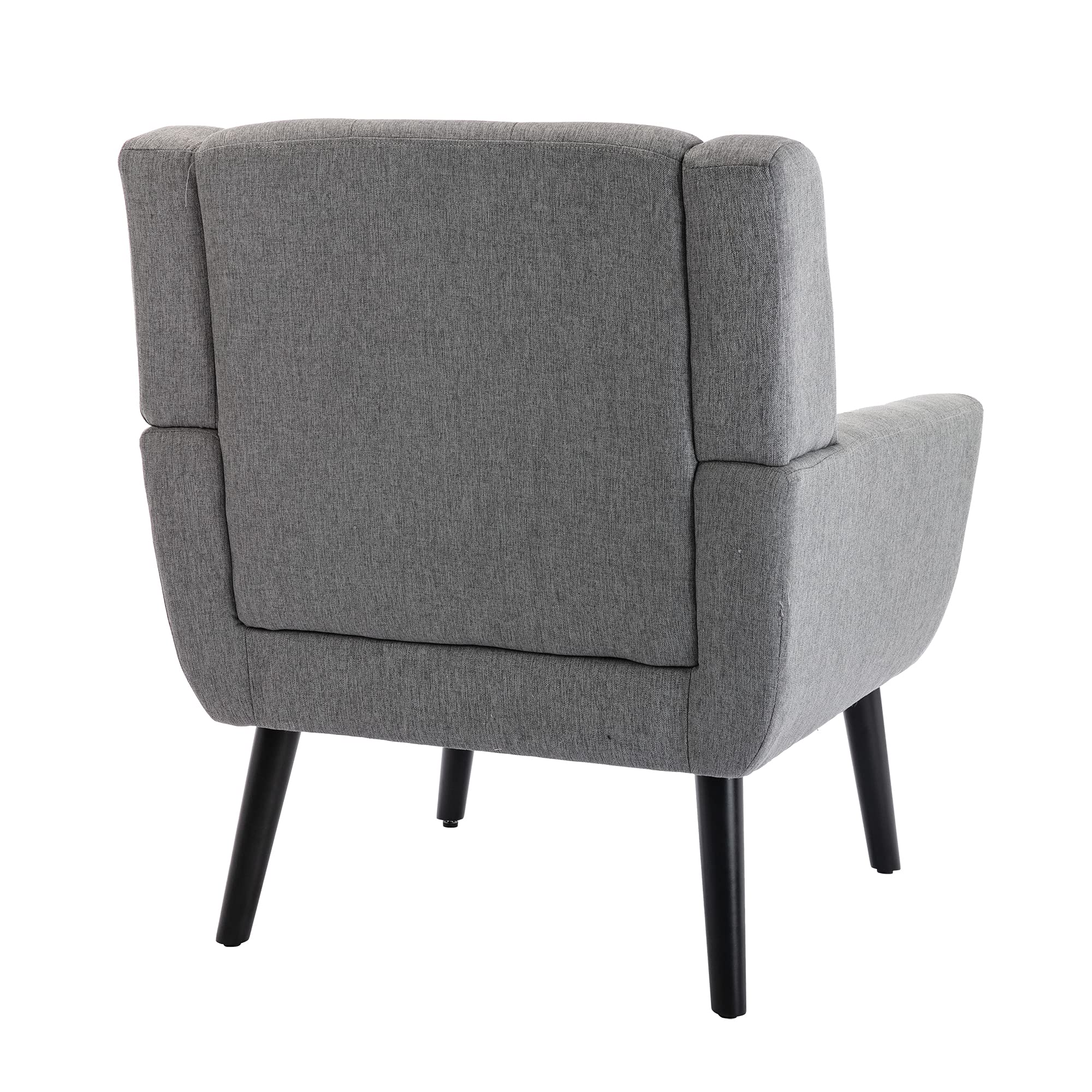 Modern Velvet Accent Chair - Solid Wood Legs Living Room Armchair | Lounge Chair for Club, Office & Balcony | Light Grey Home Decor | Perfect for Reading Nook, Coffee Corner & Cozy Spaces