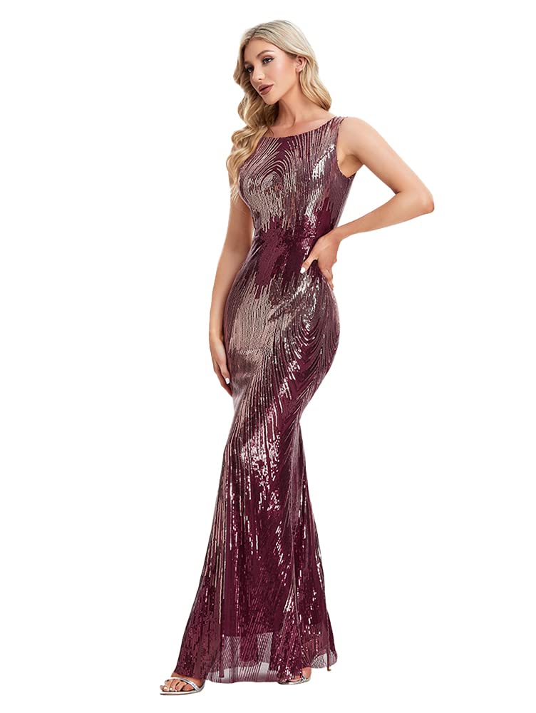 Elegant Women's Double V-Neck Sequined Evening Gown - Perfect for Prom, Party & Formal Events | Long Maxi Dress for Special Occasions