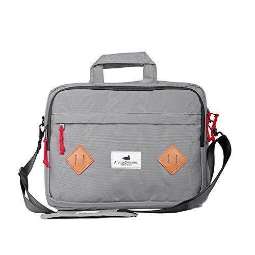 Alpine Division Marshall Laptop Bag Grey - Durable 15.6 Inch Laptop Messenger Bag for Work, School & Travel - Water-Resistant Business Briefcase with Multiple Pockets