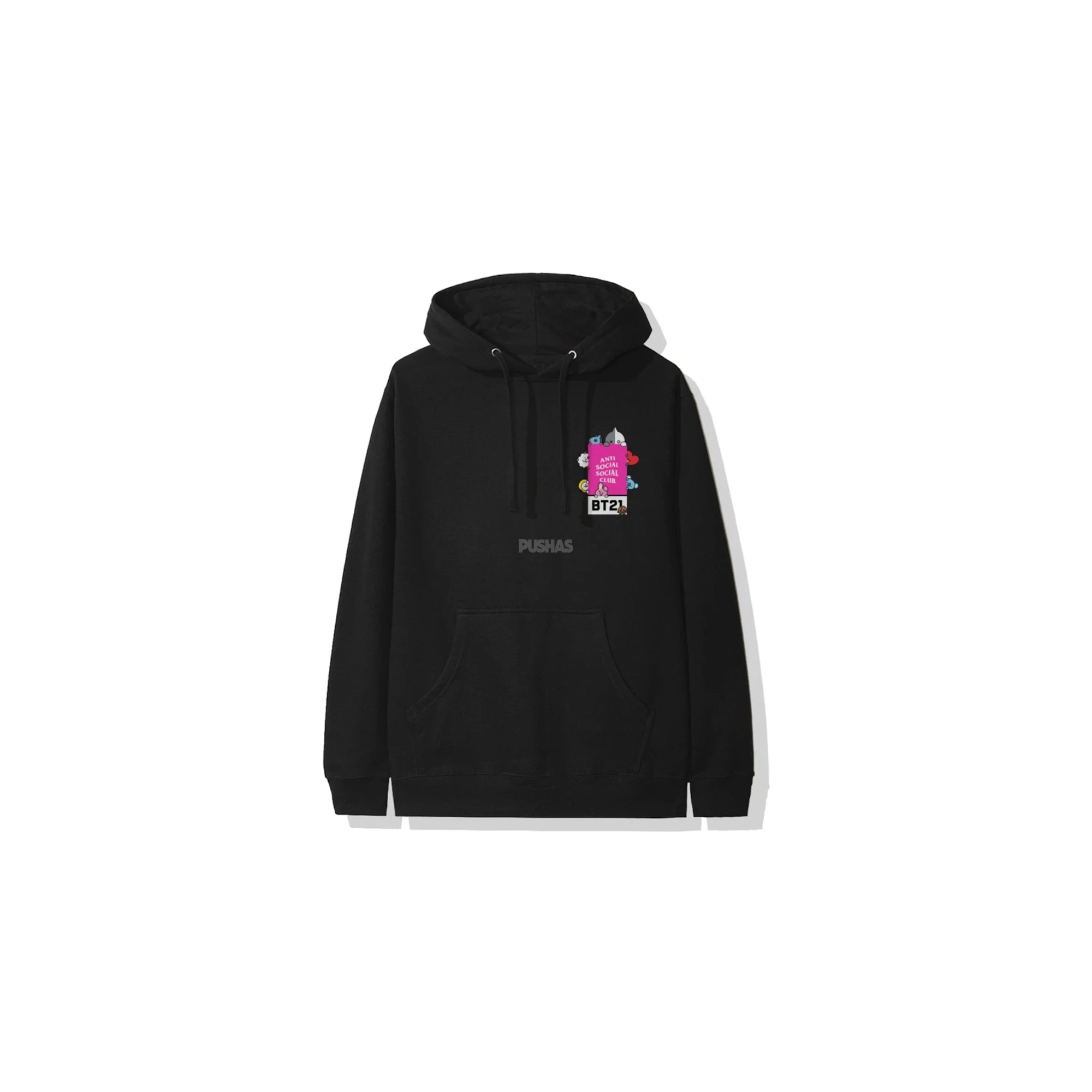 Anti Social Social Club x BT21 Madhouse Hoodie Black | Limited Edition Streetwear Hooded Sweatshirt | Perfect for Urban Fashion & K-Pop Fans