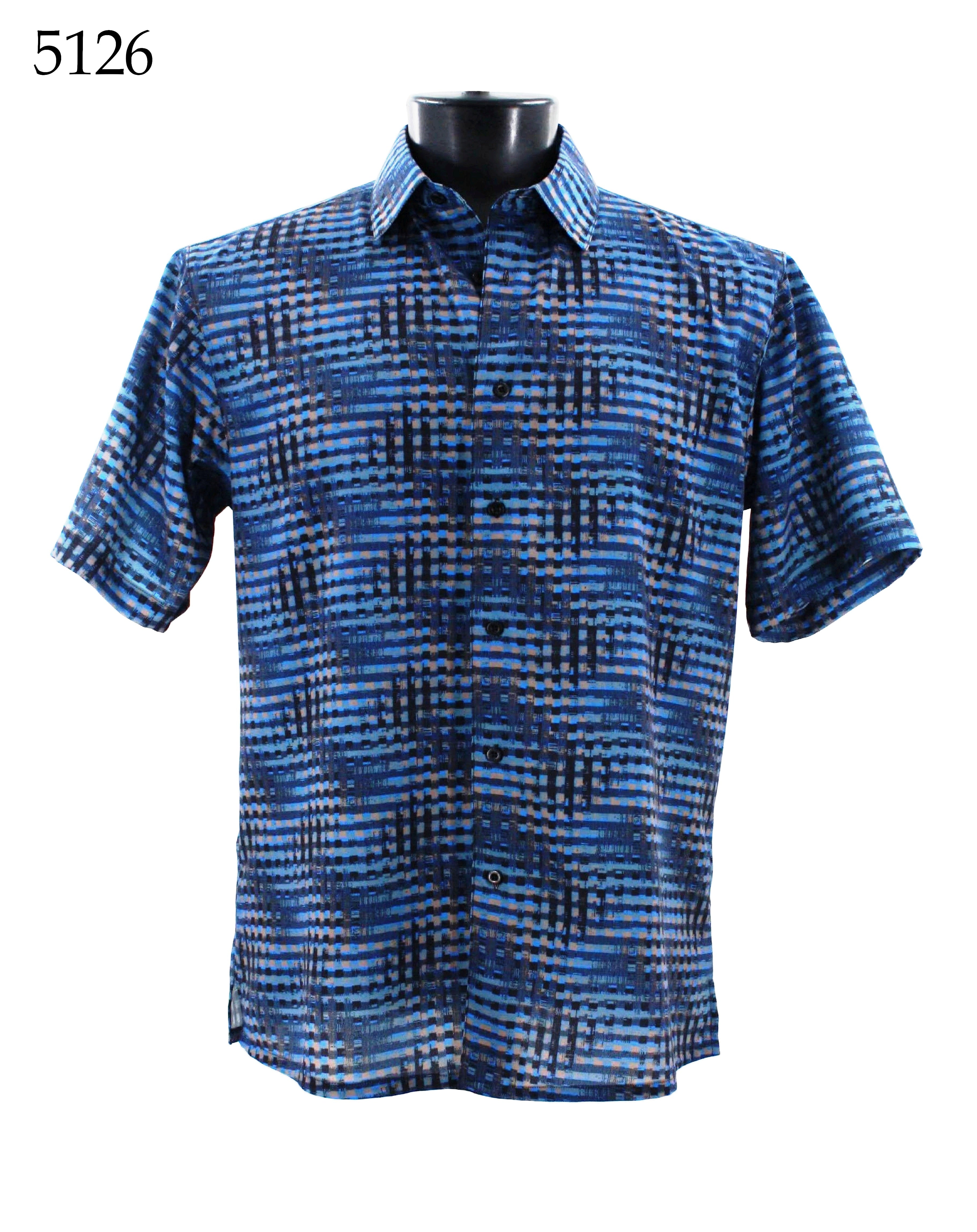 Bassiri Men's Short Sleeve Casual Shirt 5126 - Comfortable & Stylish Button Down Shirt for Work, Office & Everyday Wear