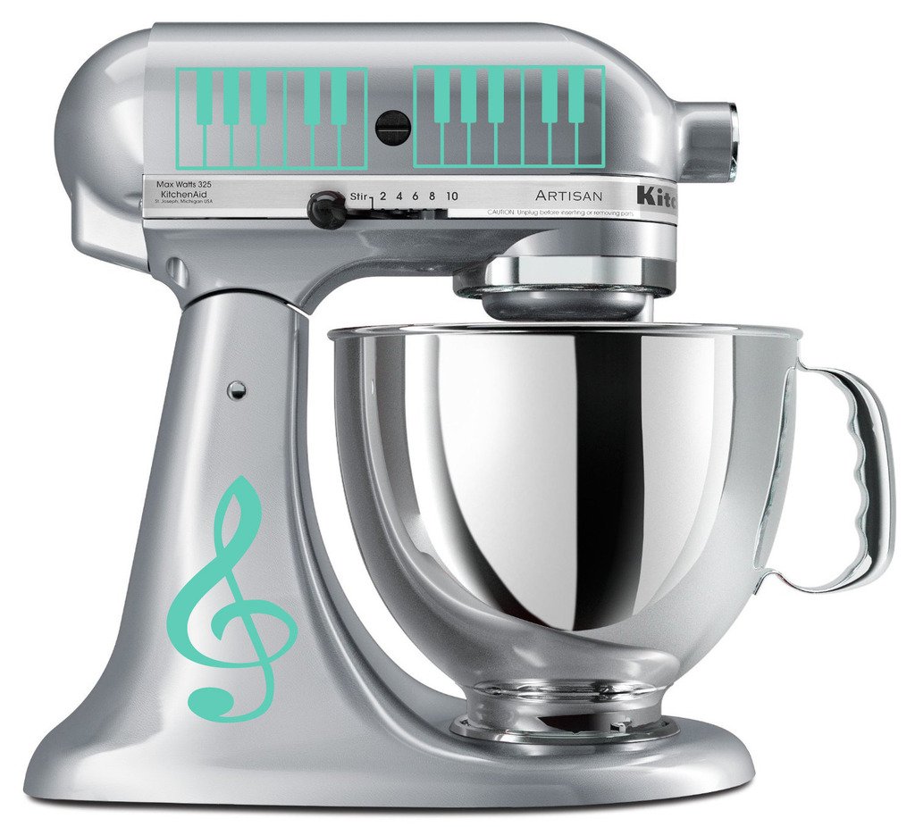 Treble Clef & Piano Keys Vinyl Decal Set for KitchenAid Mixers - Music Lover's Decorative Stickers - Perfect for Baking Enthusiasts & Home Decor