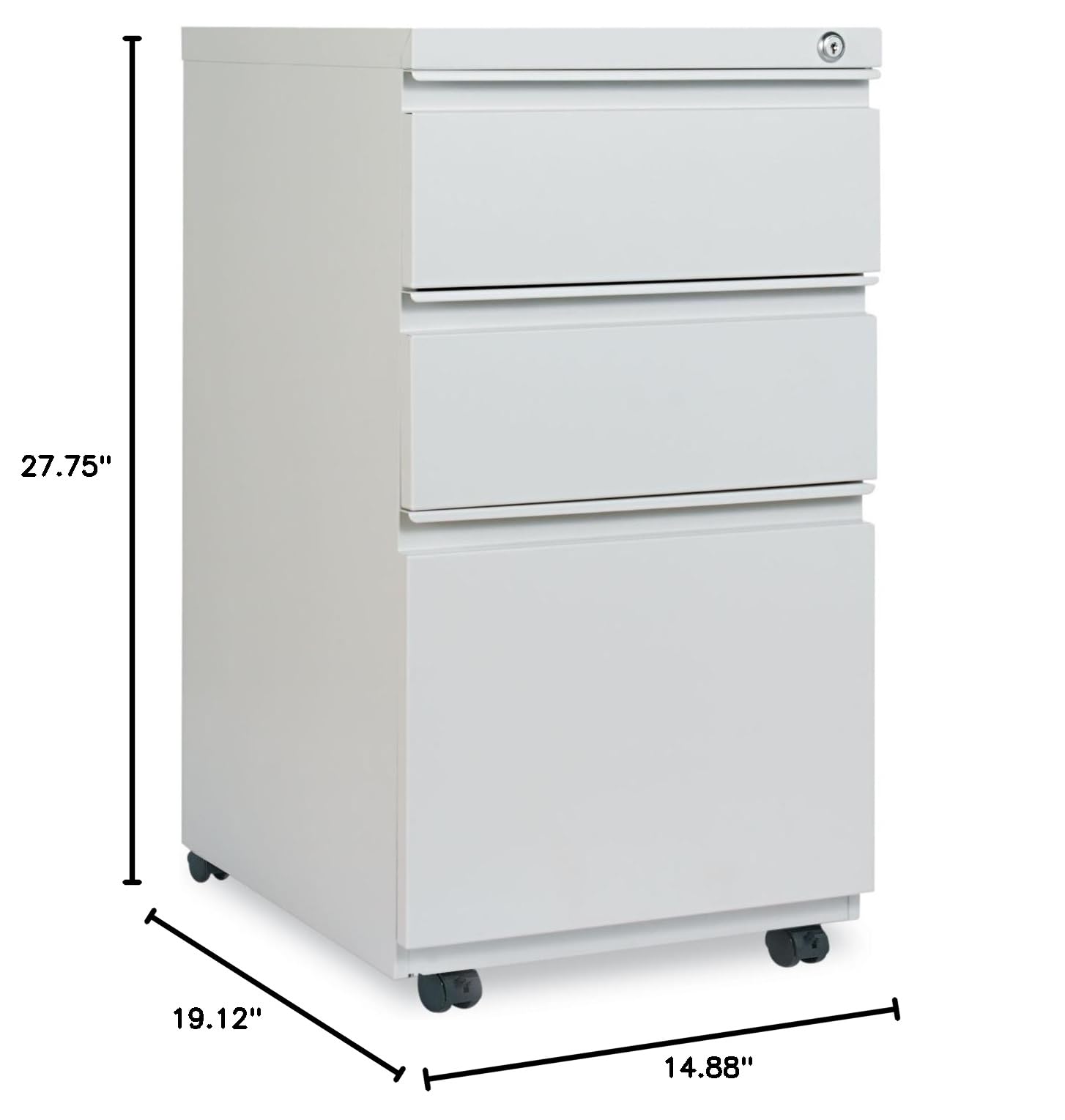 Alera 3-Drawer File Cabinet Pedestal - Legal/Letter Size 14.96