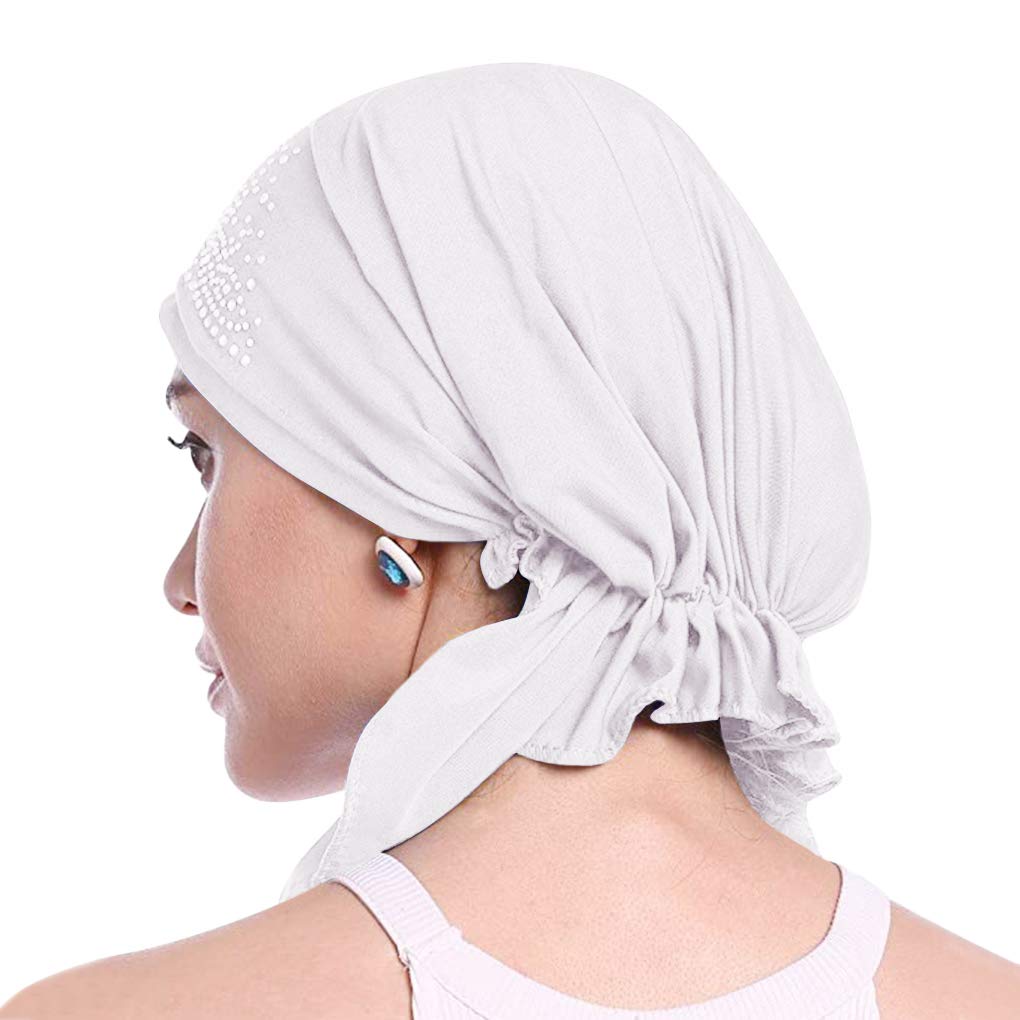 IPENNY Stretchy Chemo Beanie for Women - Soft Crystal Turban Head Wrap & Skull Cap for Cancer, Alopecia Hair Loss - Comfortable Headscarf for Daily Wear, Hospital Visits & Outdoor Activities