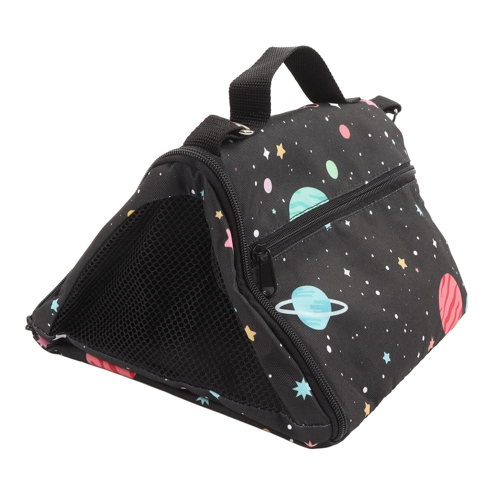 Hamster Travel Carrier Bag - Breathable, Detachable Hook & Large Space Design with Zippered Storage Pocket - Perfect for Small Pets Outdoor Adventures, Vet Visits & Daily Travel (Black)