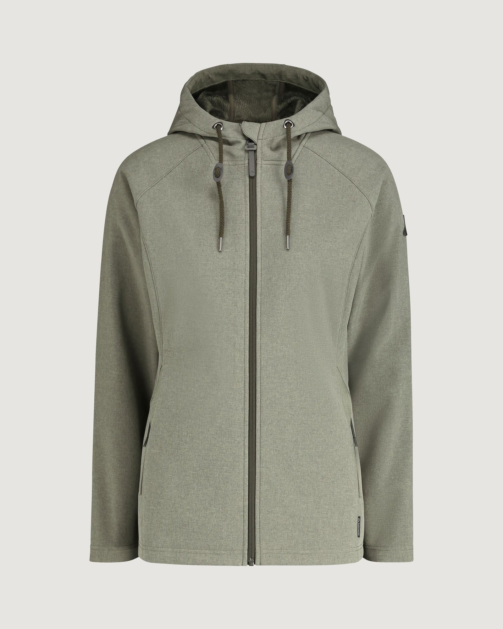 Malazan Women's Softshell Jacket - Lightweight Waterproof Windbreaker with Fleece Lining (Beech Marle) for Hiking, Camping & Outdoor Activities