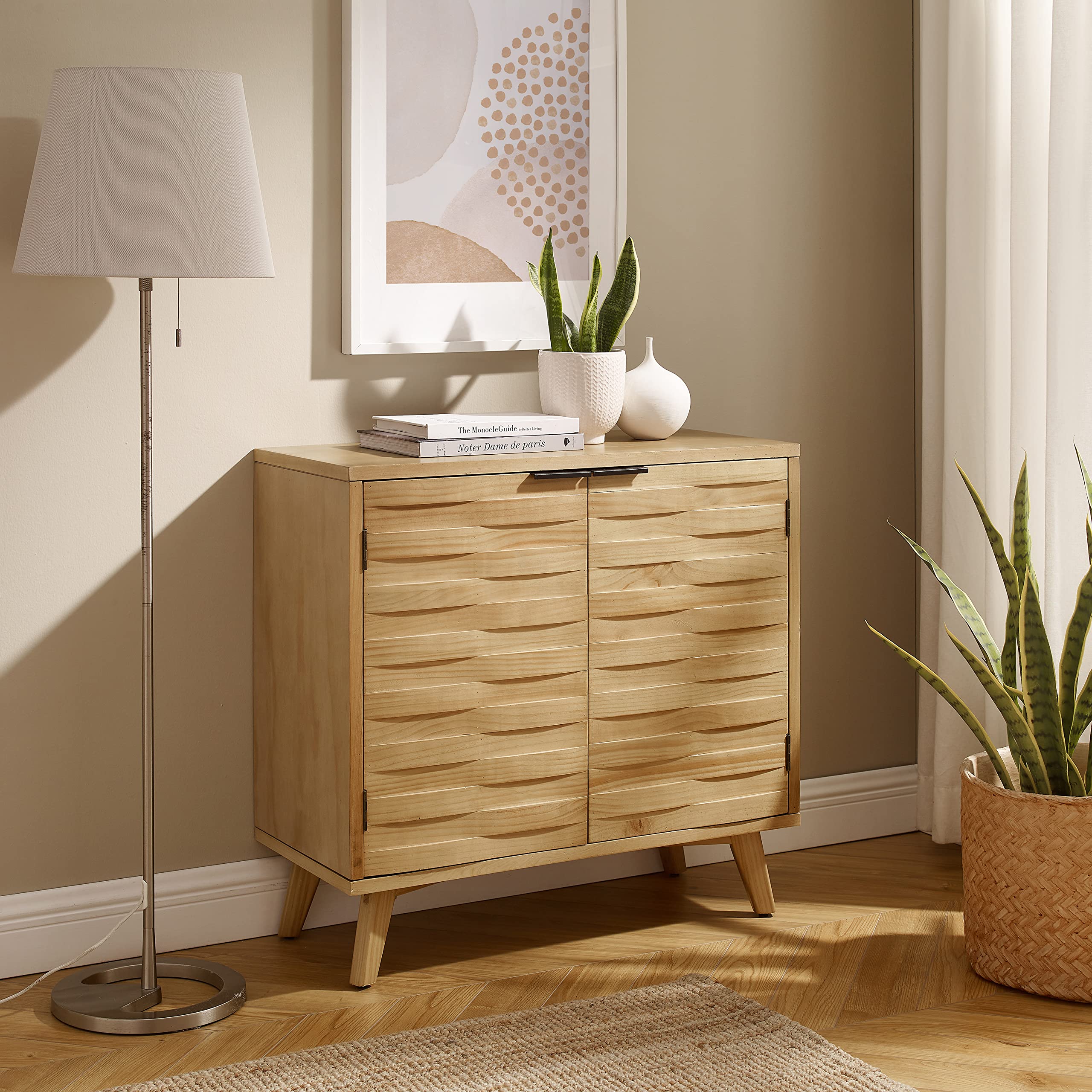 Art Leon Modern Sideboard Buffet Cabinet - 2-Door Storage Organizer with Shelves for Hallway, Entryway & Living Room - Perfect for Home Decor & Space Saving Solutions