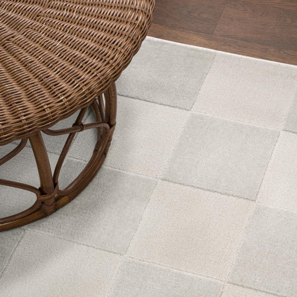Modern Geometric Checkerboard High-Low Area Rug - Non-Slip Living Room Carpet for Bedroom, Nursery & Office - Soft Textured Home Decor Floor Mat