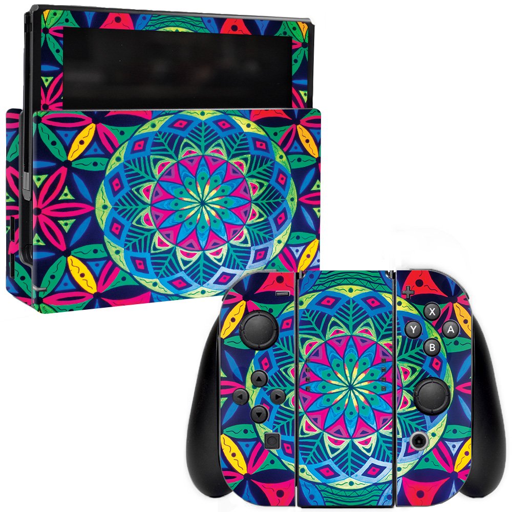 MightySkins Vinyl Decal Wrap Cover for Nintendo Switch - Geo Garden Design | Protective & Durable Skin | Easy to Apply & Remove | Made in USA | Perfect for Gaming, Travel & Customization