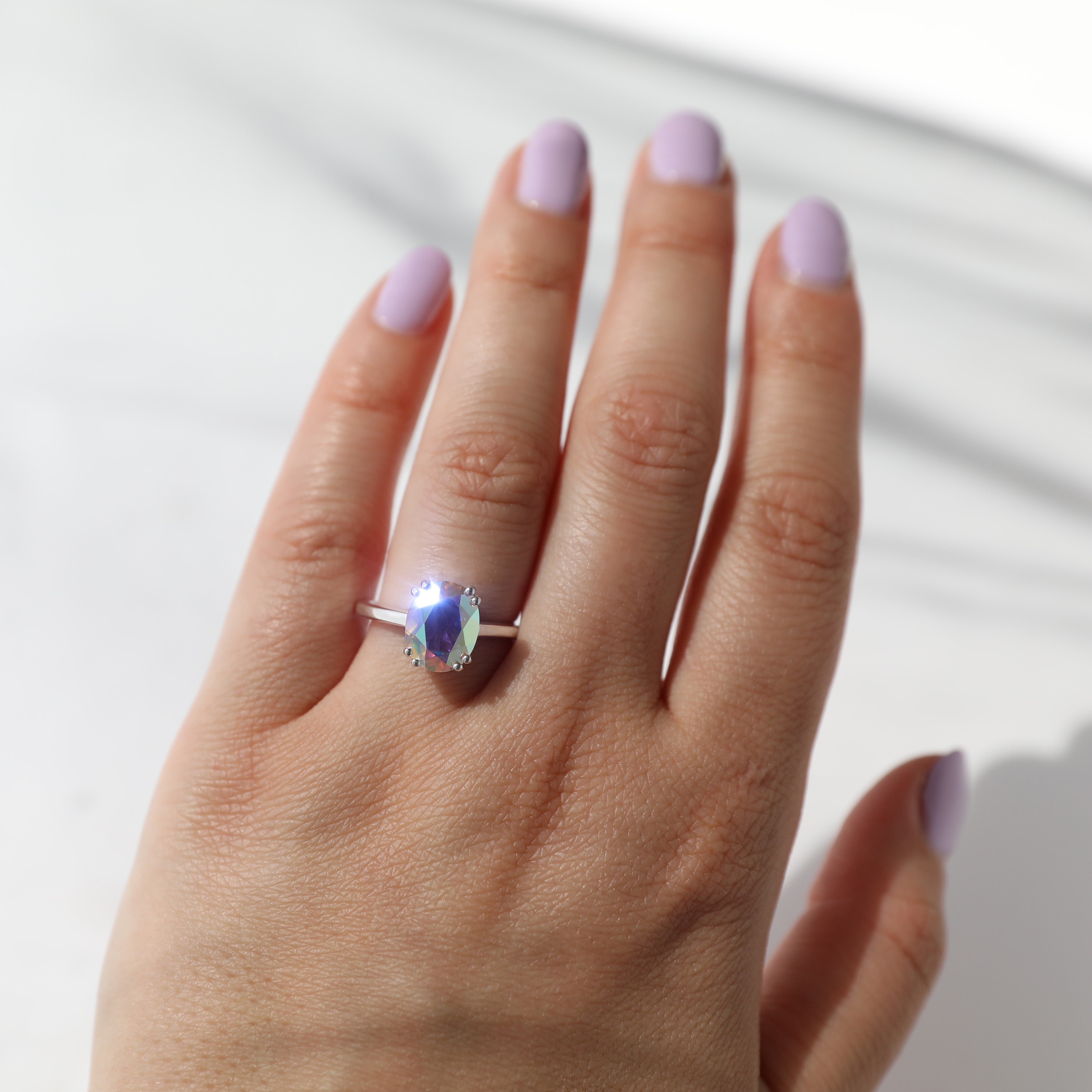 Stunning Mystic Topaz Ring for Women - Elegant & Unique Gemstone Jewelry - Perfect for Weddings, Anniversaries & Special Occasions