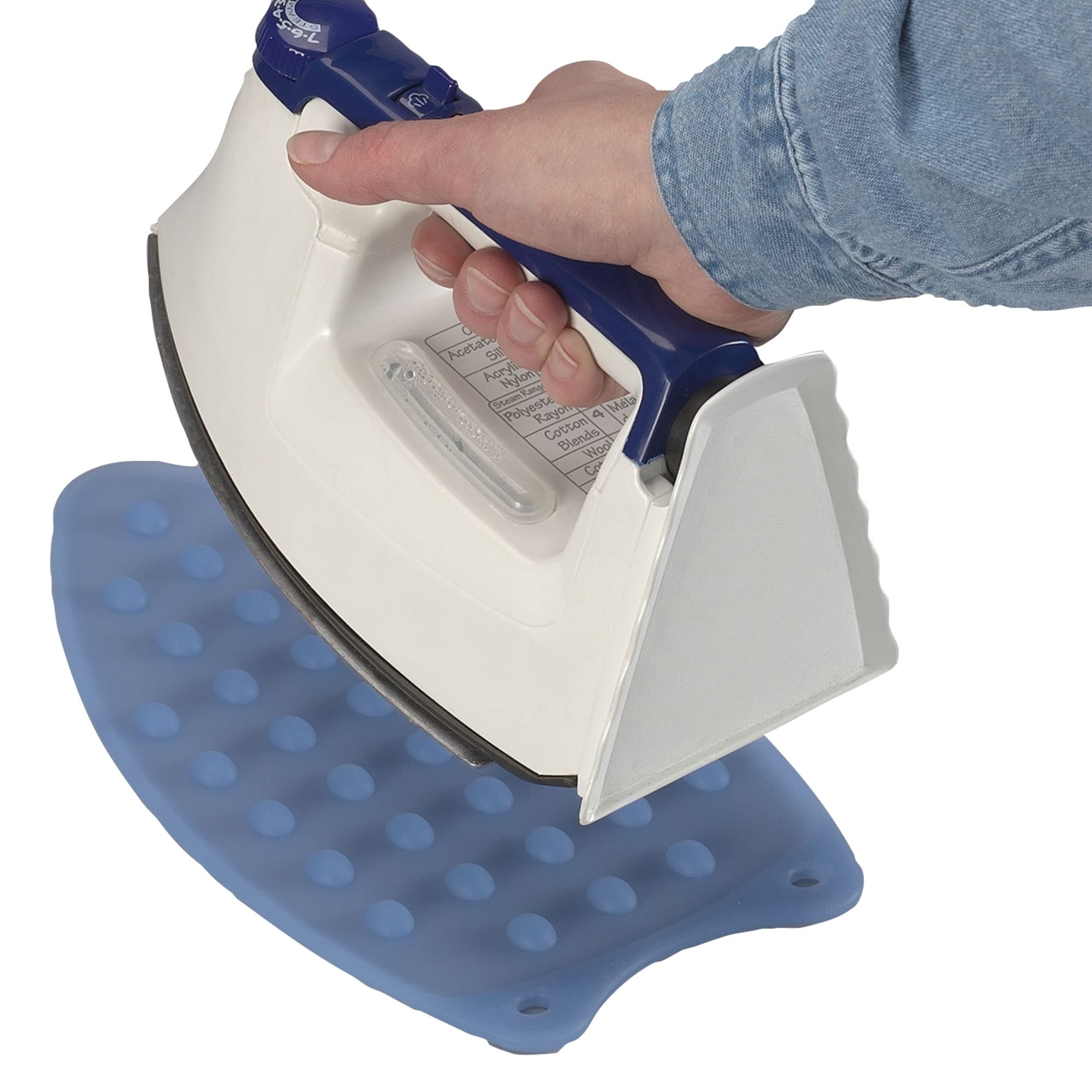 Premium Silicone Iron Rest Pad - Heat Resistant, Non-Slip Base for Clothes Ironing - Protect Countertops & Tables (Blue) - Perfect for Home Laundry Room, Dorm, or Travel Use