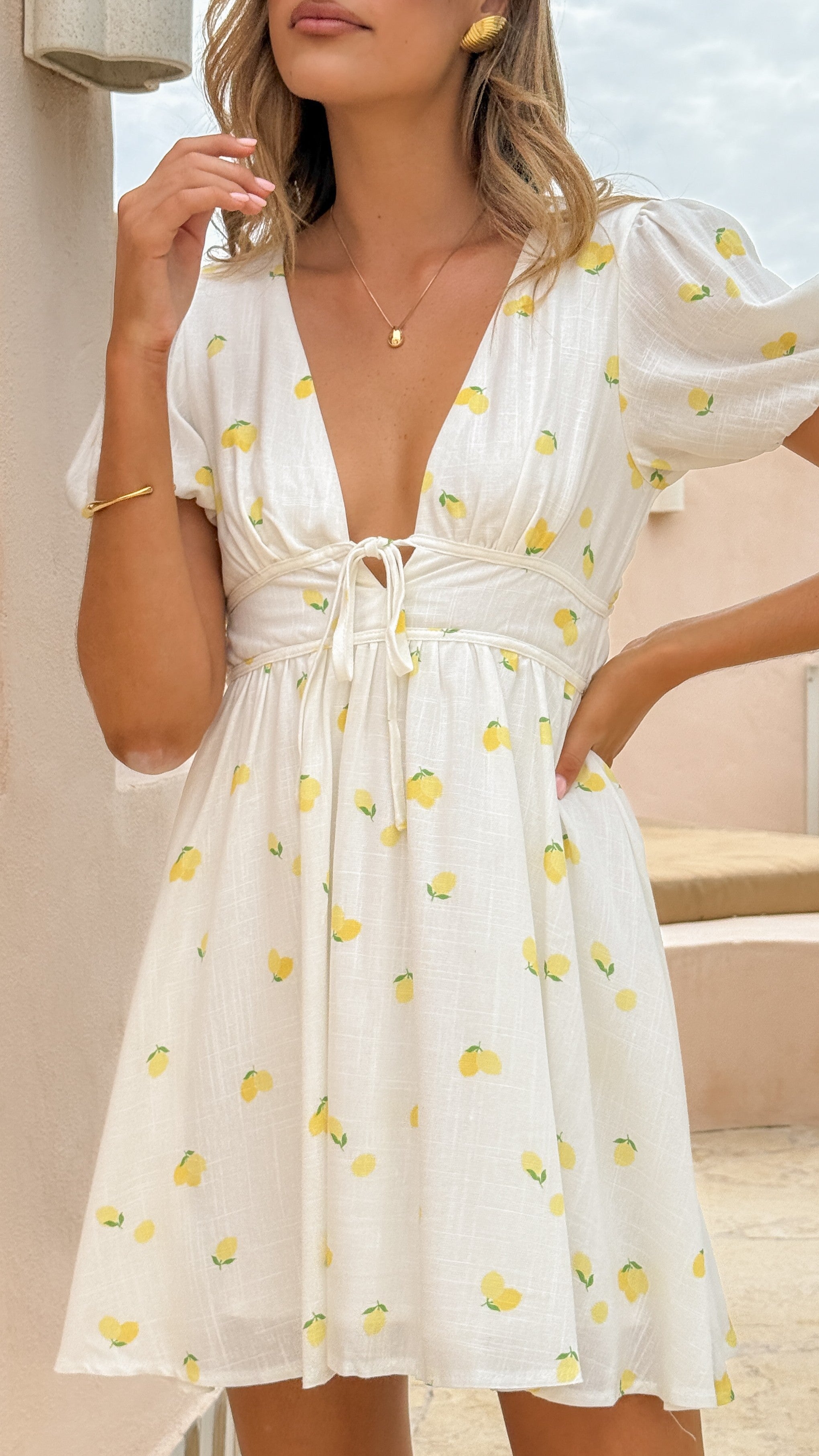 Lottie Mini Dress in Limone - Flirty Summer Dress for Beach, Party & Date Night | Women's Fashion