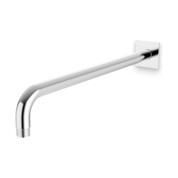 Square & Round Wall Mounted Shower Arm - Adjustable Shower Head Bracket for Bathroom, Spa & RV Use - Chrome Finish Plumbing Fixture for Modern & Traditional Showers
