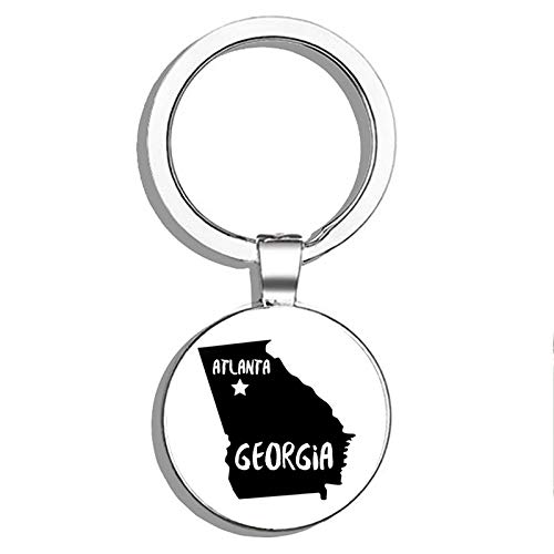 Atlanta Georgia Double Sided Stainless Steel Keychain - Durable Key Ring Holder with Car Key Finder for Easy Key Organization (Perfect for Home, Office & Travel Accessories)