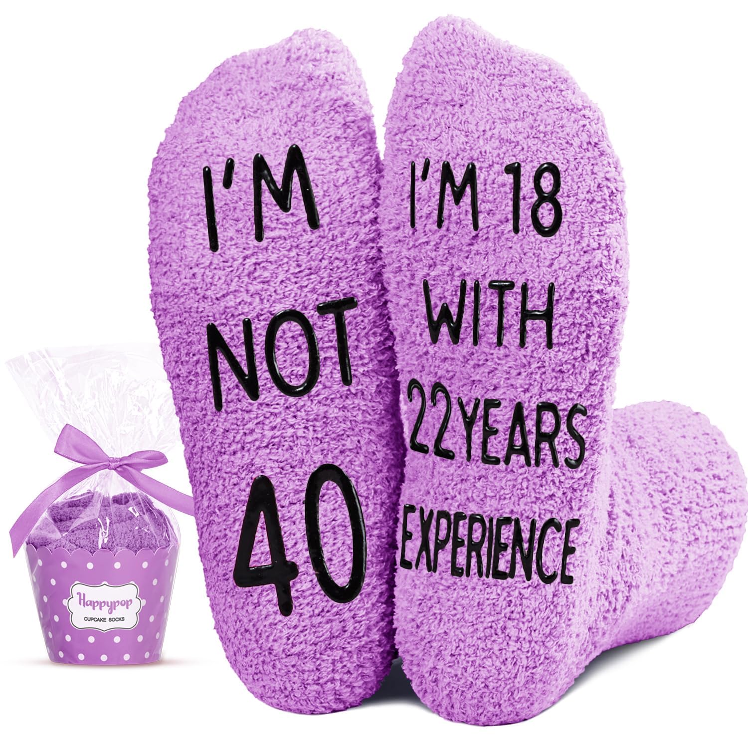 HappyPop Birthday Gifts for Women Age 30-40 - Funny & Comfortable Socks for Middle Aged Women | Perfect Gift for Mom, Wife, Sister | Great for Parties, Relaxing at Home & Special Occasions