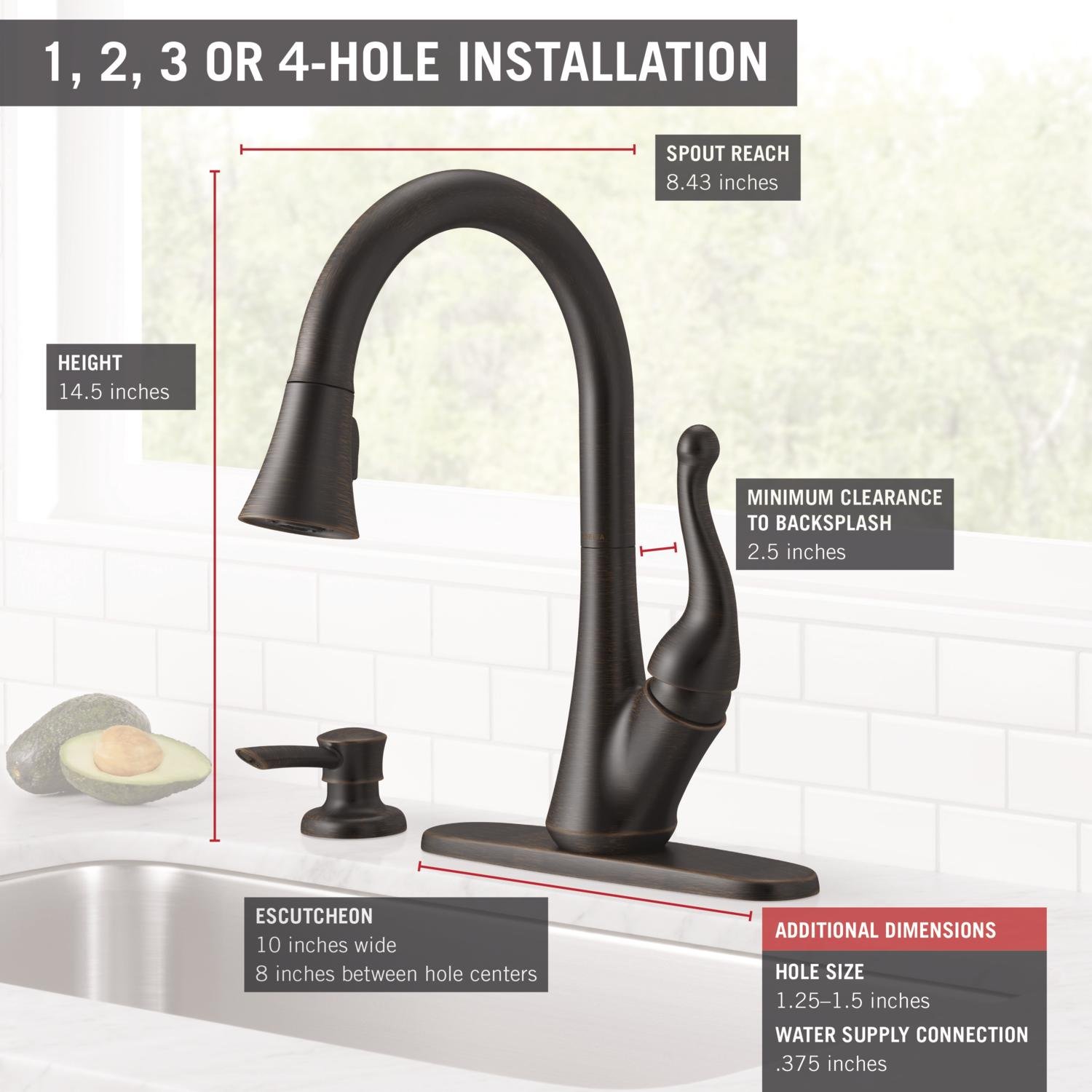 Delta Talbott Oil Rubbed Bronze Kitchen Faucet with Pull Down Sprayer and Soap Dispenser - Venetian Bronze Finish for Modern Farmhouse & Rustic Kitchen Sinks