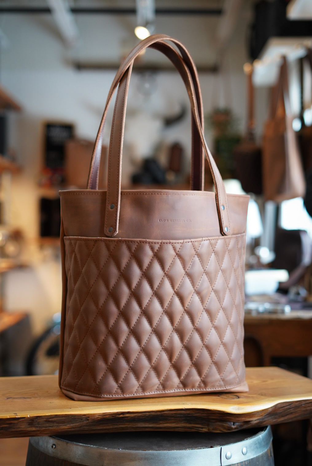 Stylish Diamond Stitch Tote Bag in Milk Chocolate - Perfect for Shopping, Beach Trips & Everyday Use