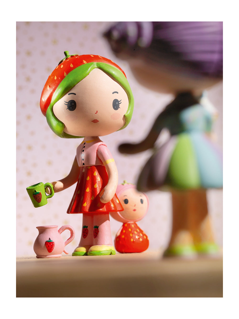 Djeco Tinyly Berry & Lila - Adorable Wooden Stacking Toy for Toddlers, Perfect for Early Learning & Playtime Fun