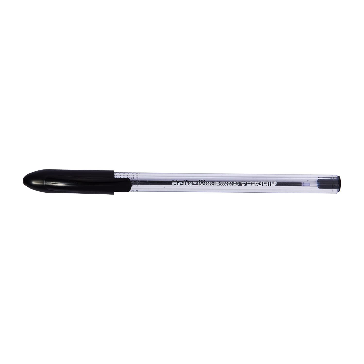 Helix Oxford Tri-Grip Ballpoint Pens - 10 Pack Black Ink Pens with Ergonomic Design & Plastic-Free Packaging - Perfect for Office, School, Note Taking & Everyday Writing