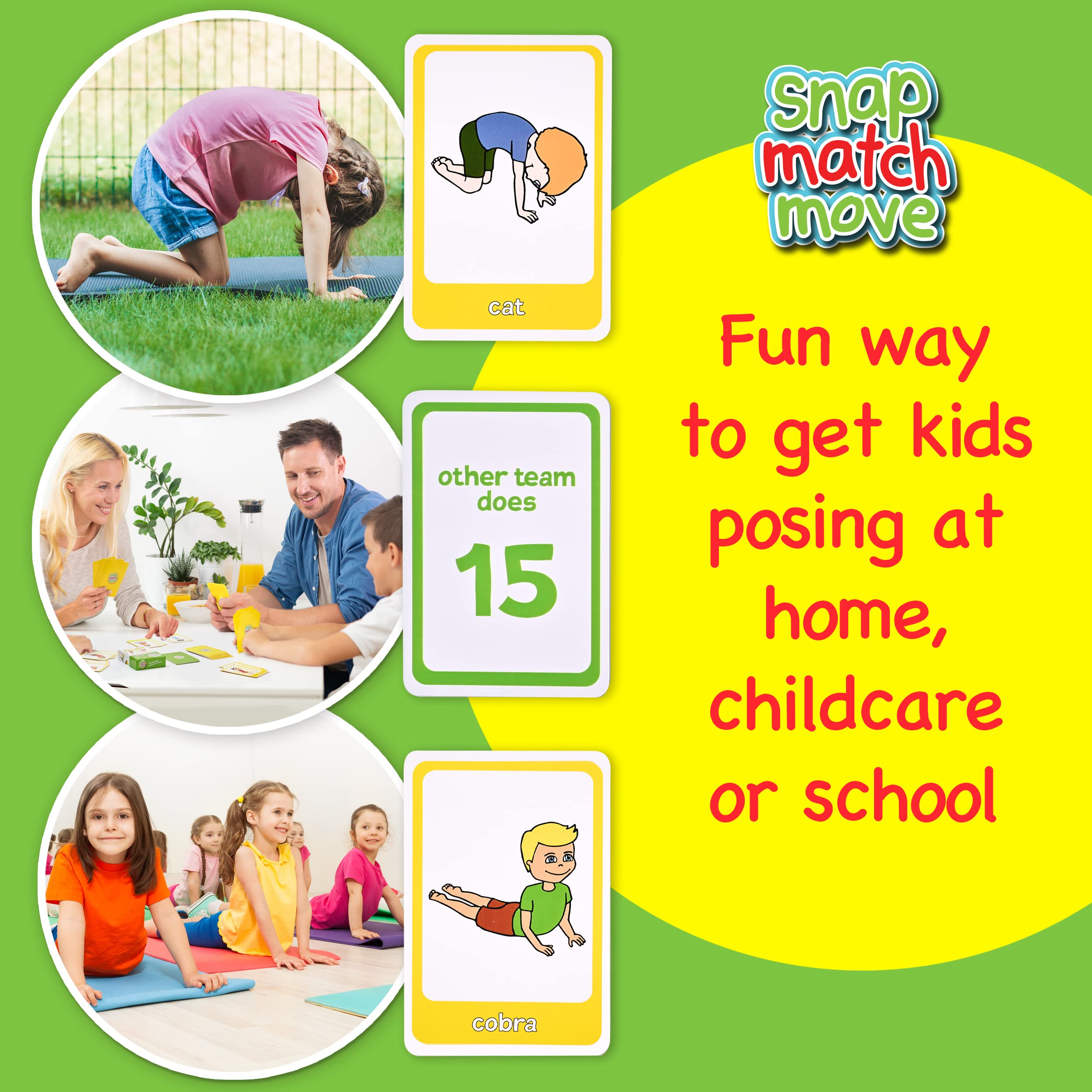 Kids Yoga Cards - Fun Yoga Pretzels & Games for Children | Memory, Snap, Go Fish Yoga Flash Cards | Yoga Props for Kids & Tweens | Perfect for Home, School & Yoga Classes
