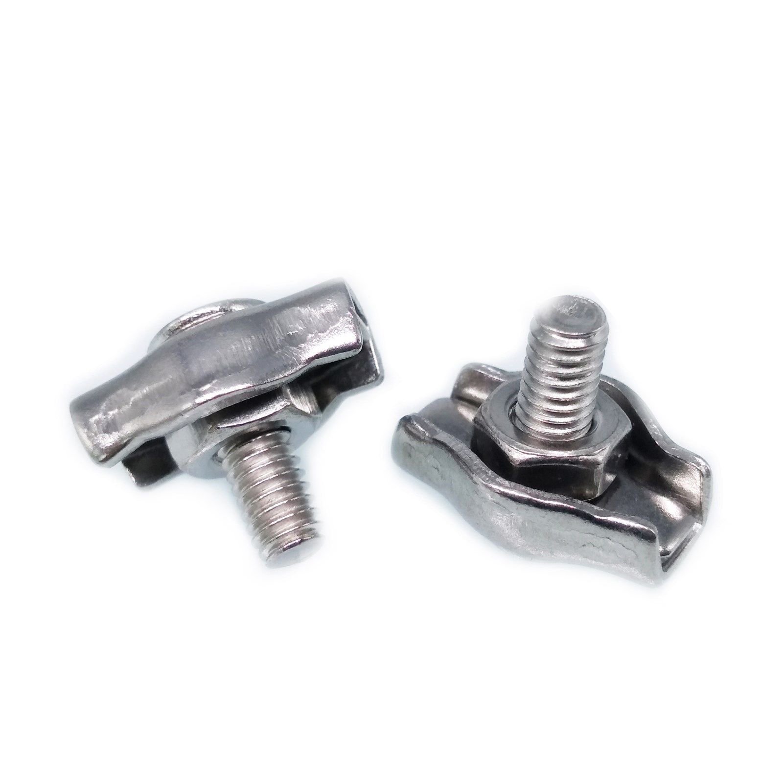 10pcs 2mm 304/A2 Stainless Steel Wire Rope Clamps - Heavy Duty Cable Grips for Marine, Rigging, DIY Projects & Outdoor Use