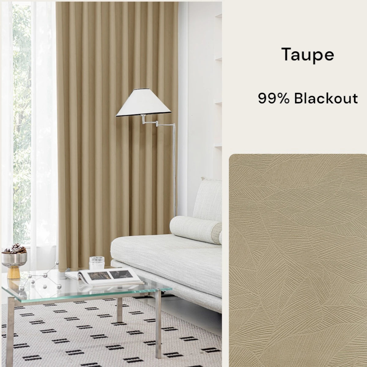 Premium Blackout Curtains with Embossed Leaf Pattern - Custom Size for Bedroom & Living Room - Thermal Insulated, Noise Reducing Window Drapes for Home Decor