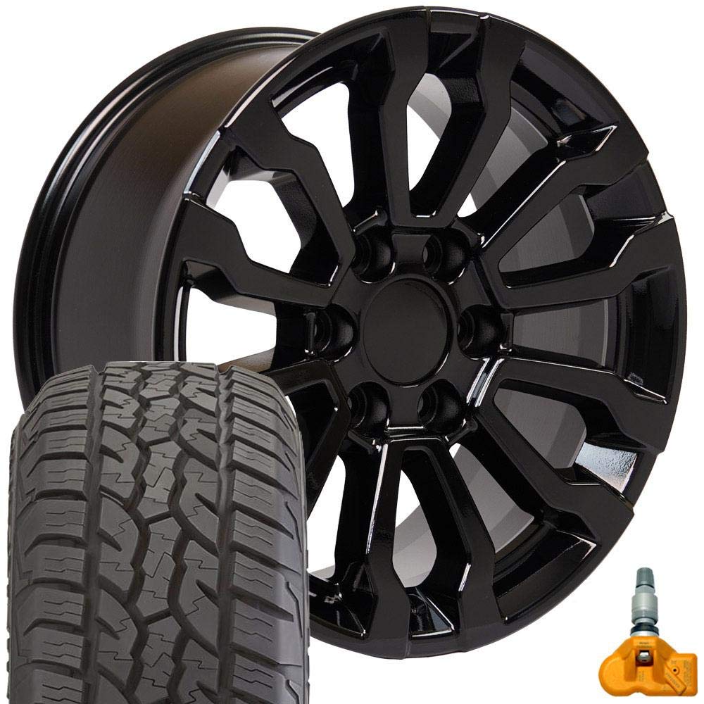18x8.5 Black OE Wheels for GMC Sierra AT4 - Complete Set with TPMS & Ironman All-Terrain Tires | Perfect for Off-Roading, Truck Upgrades & Winter Driving