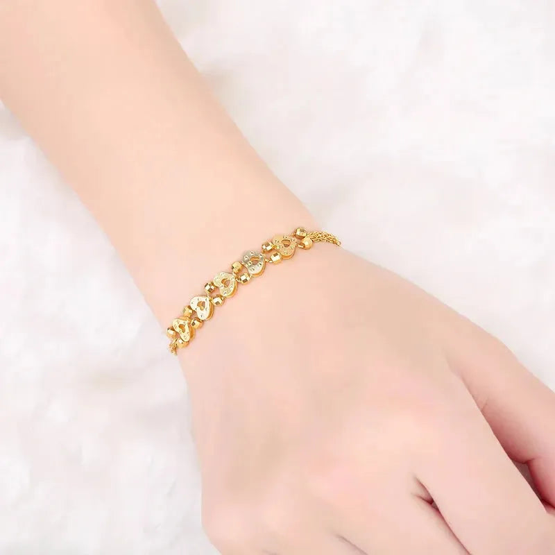 24K Pure Gold Bracelet for Women - 999 Solid Real Gold Bangle with Elegant Floral Design, Romantic & Classic Jewelry Gift for Her | Perfect for Anniversaries, Weddings & Special Occasions