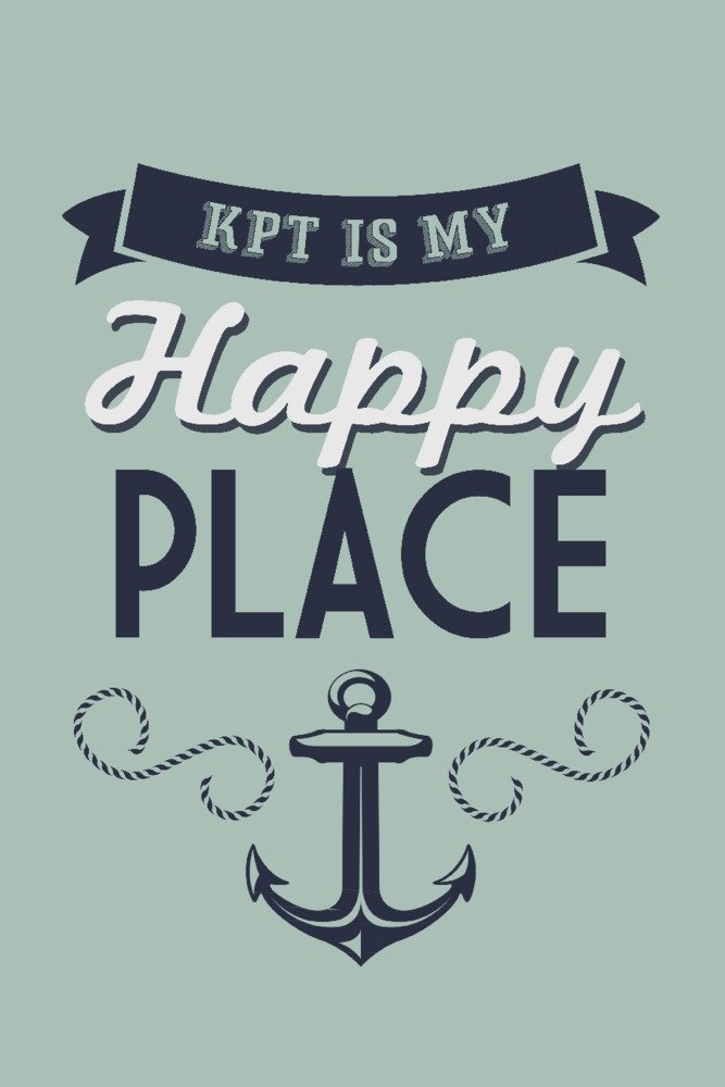 Kennebunkport Maine KPT My Happy Place 75772 - Signed 24x36 Art Print Poster, Coastal Wall Decor for Living Room, Beach House & Office