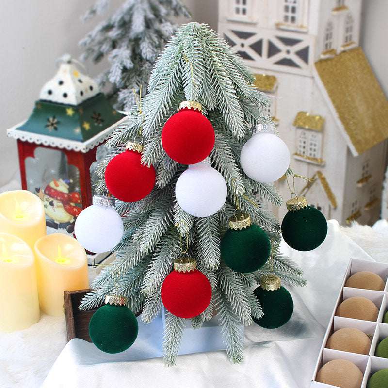 12-Piece Velvet Christmas Ornament Set - Classic Blue, Pink & Yellow Holiday Baubles for Tree Decor (6cm) | Elegant Xmas Party, Home & Office Decoration
