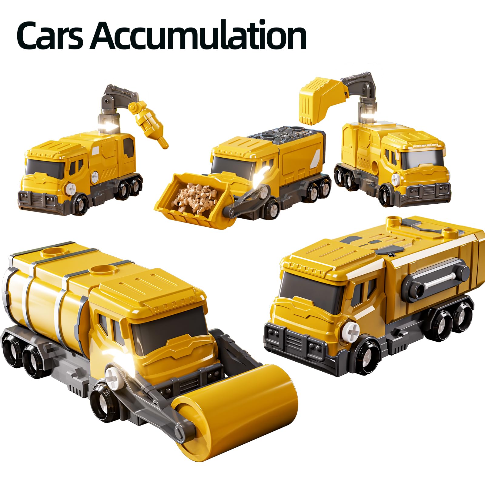 TEMI Construction Truck Toys for Kids Ages 3-8 - Transforming Robot Vehicle Building Set, STEM Learning Toys for Boys & Girls | Perfect for Birthday Gifts, Pretend Play & Early Childhood Development
