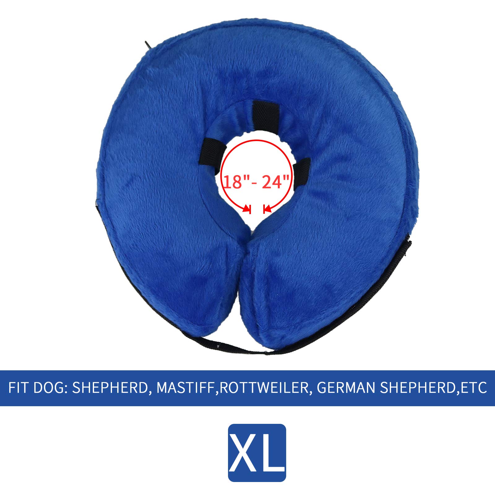 Inflatable Dog Cone Collar - Adjustable Soft Recovery E-Collar for Dogs After Surgery - Prevents Biting & Scratching Without Blocking Vision - Comfortable Post-Op Protective Gear (Blue, XL Size) - Perfect for Wound Healing, Spay/Neuter Recovery & Skin Allergy Protection