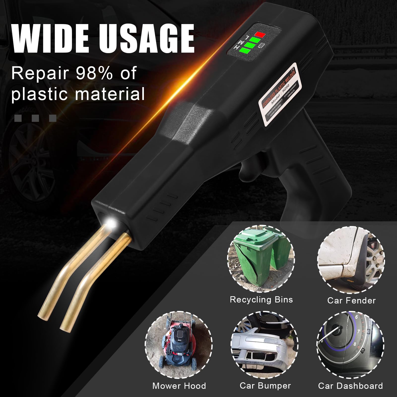 220W Cordless Plastic Welder Kit with 1000PCS Staples & 5000mAh Battery - USB Rechargeable Hot Stapler for Car Bumper Repair, Plastic Welding & DIY Projects | Perfect for Auto Body, Home & Outdoor Plastic Fixes