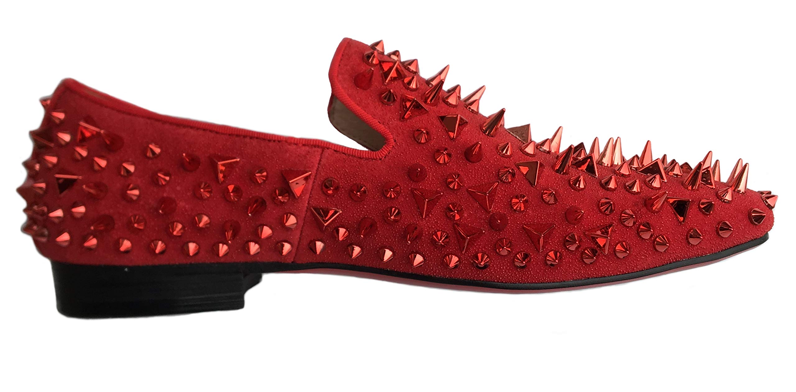 Justar Men's Leather Studded Loafers - Spiked Dress Shoes with Long Rivets for Slip-On Comfort | Perfect for Parties, Weddings & Formal Events