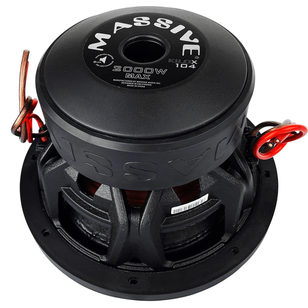 KILOX104V2 10-Inch 1000 Watts RMS Dual 4 Ohm 3 Voice Coil Car Subwoofer - Powerful Bass for Trucks, SUVs, and Custom Car Audio Systems