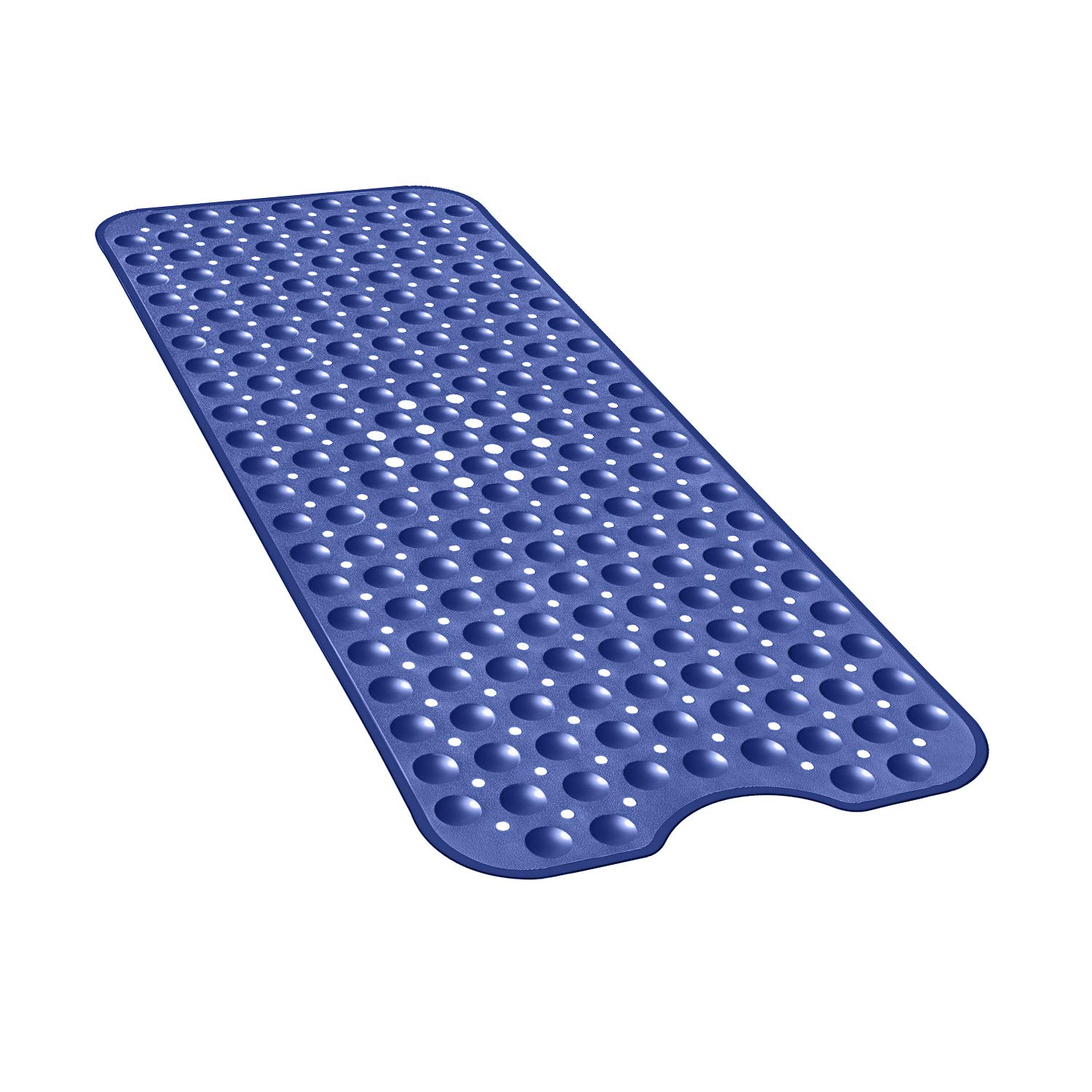 **YINENN Non-Slip Bath and Shower Safety Mat 40x16 Inch with Suction Cups - Extra Large, Machine Washable, Drain Holes for Bathtub Cleanliness - Dark Blue - Ideal for Elderly, Kids & Wet Bathroom Floors**