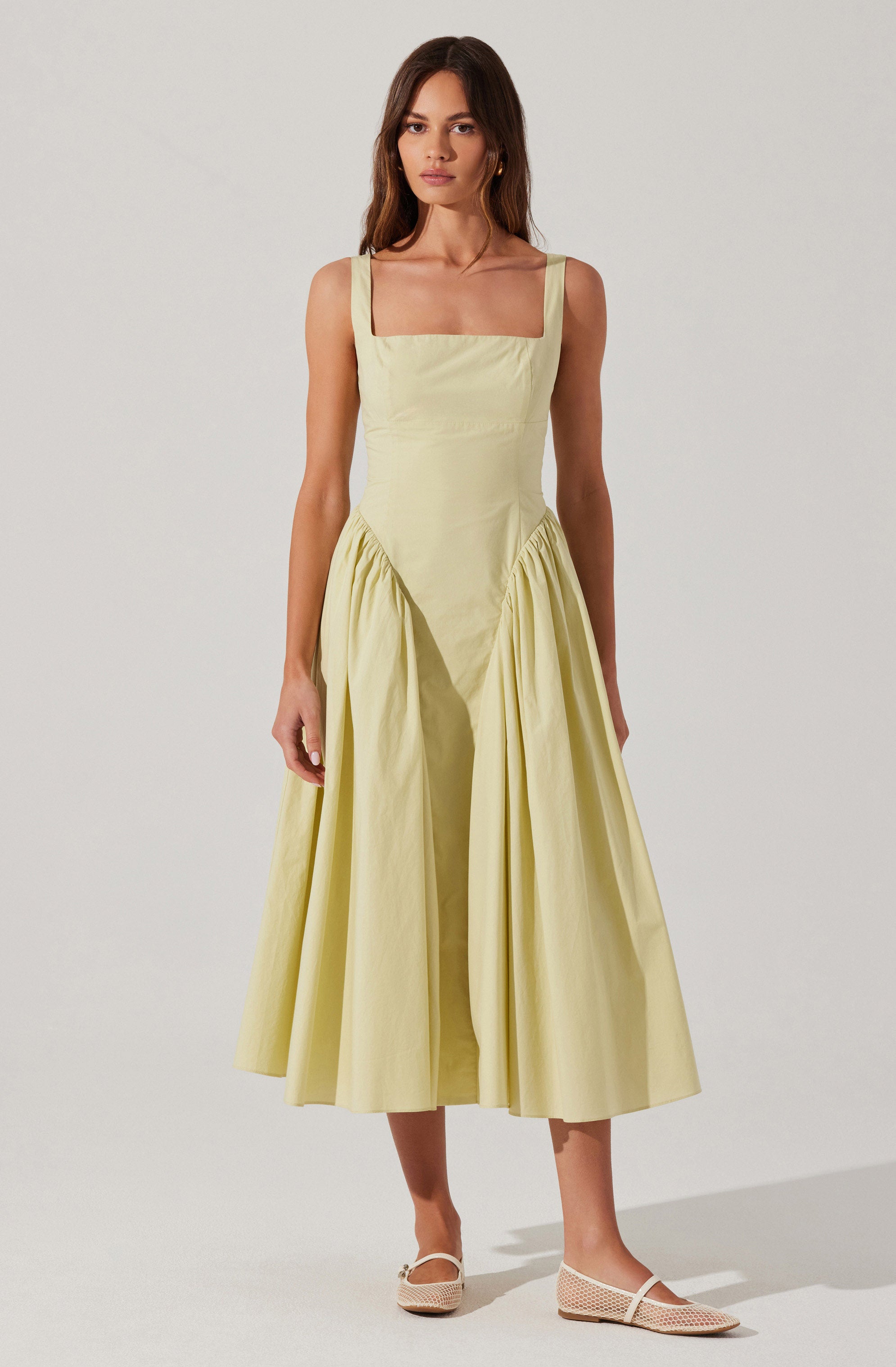 Vinya Poplin Drop Waist Dress - Women's Flowy Summer Dress with Puff Sleeves | Perfect for Beach Vacations, Brunch Dates & Casual Outings