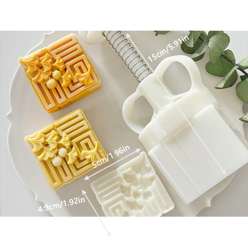Mooncake Press Mold DIY Kit - Hand Pressed Mooncake Maker with Happiness Flower Stamp (75g) for Homemade Mooncakes, Pastries & Asian Desserts | Perfect for Mid-Autumn Festival, Baking Enthusiasts & Gift Making