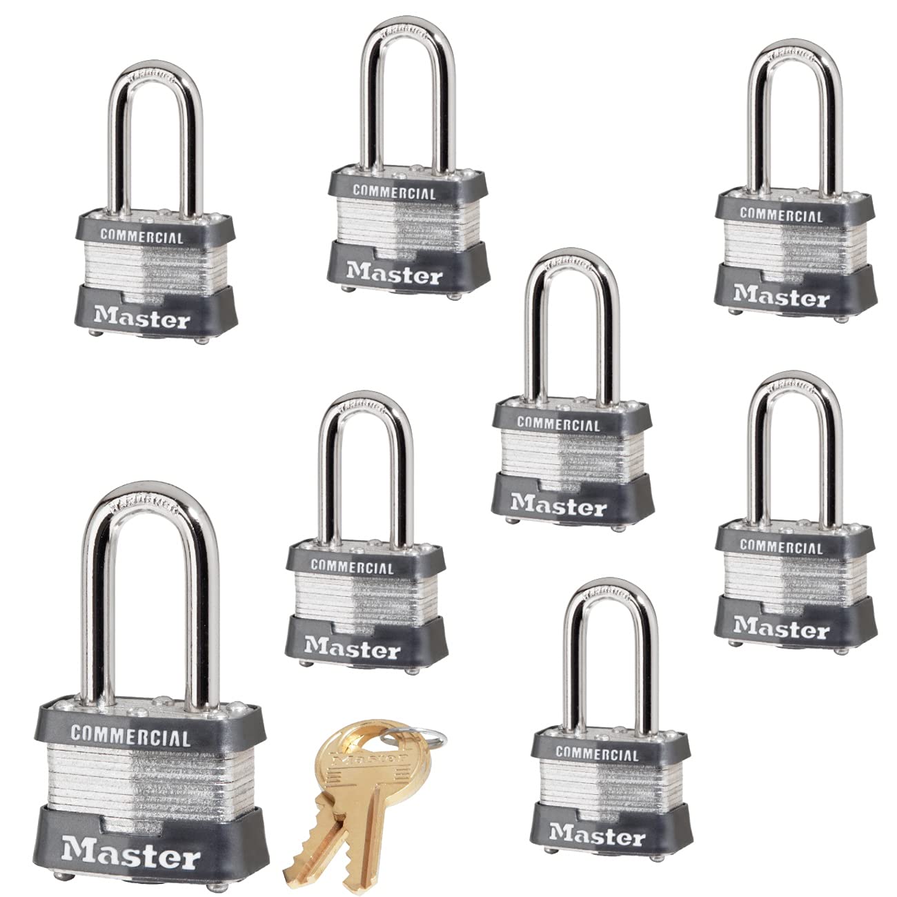 Master Lock 3KALF-8 Keyed Alike Padlock Set (3-Pack) - High Security Outdoor & Indoor Use for Lockers, Storage Units & Toolboxes