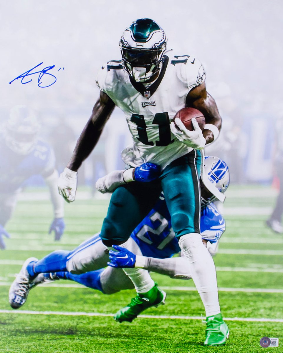AJ Brown Autographed 16x20 Philadelphia Eagles Framed Photo - Limited Edition Collectible for NFL Fans, Sports Memorabilia, Man Cave Decor, and Eagles Game Room Display
